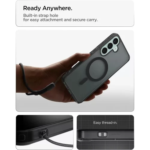 Spigen Ultra Hybrid Mag Samsung Galaxy S26 FE tok, MagSafe, Frost Black, fekete