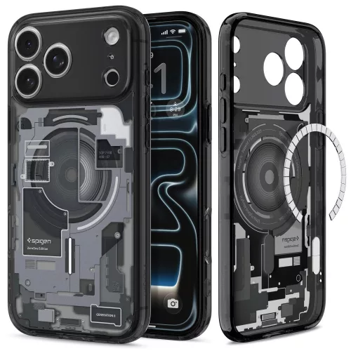 Spigen Ultra Hybrid MagFit Apple iPhone 18 Pro / 17 Pro tok, MagSafe, Zero One, fekete
