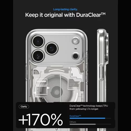 Spigen Ultra Hybrid MagFit Apple iPhone 18 Pro / 17 Pro tok, MagSafe, Zero One, natural titanium