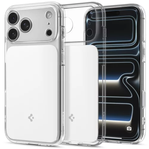 Spigen Ultra Hybrid T MagFit Apple iPhone 18 Pro / 17 Pro tok, MagSafe, Glossy White, fehér