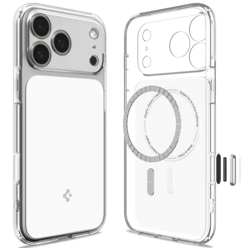 Spigen Ultra Hybrid T MagFit Apple iPhone 18 Pro / 17 Pro tok, MagSafe, Glossy White, fehér