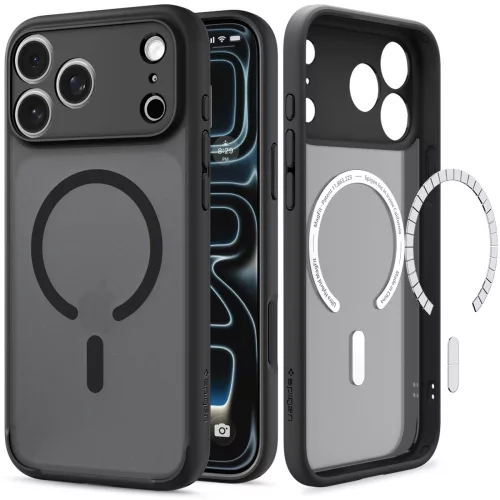 Spigen Ultra Hybrid Mag Apple iPhone 18 Pro / 17 Pro tok, MagSafe, Frost Black, fekete