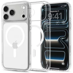   Spigen Ultra Hybrid MagFit Apple iPhone 18 Pro / 17 Pro tok, MagSafe, Clear, átlátszó-fehér