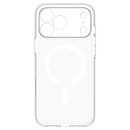 Spigen Ultra Hybrid MagFit Apple iPhone 18 Pro / 17 Pro tok, MagSafe, Clear, átlátszó-fehér