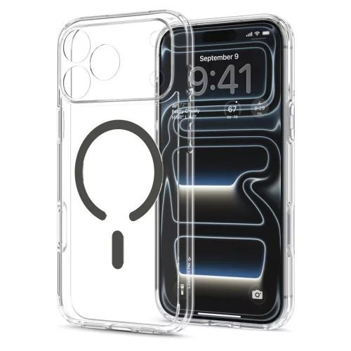 Spigen Ultra Hybrid MagFit Apple iPhone 18 Pro Max / 17 Pro Max tok, MagSafe, Clear, átlátszó-szürke